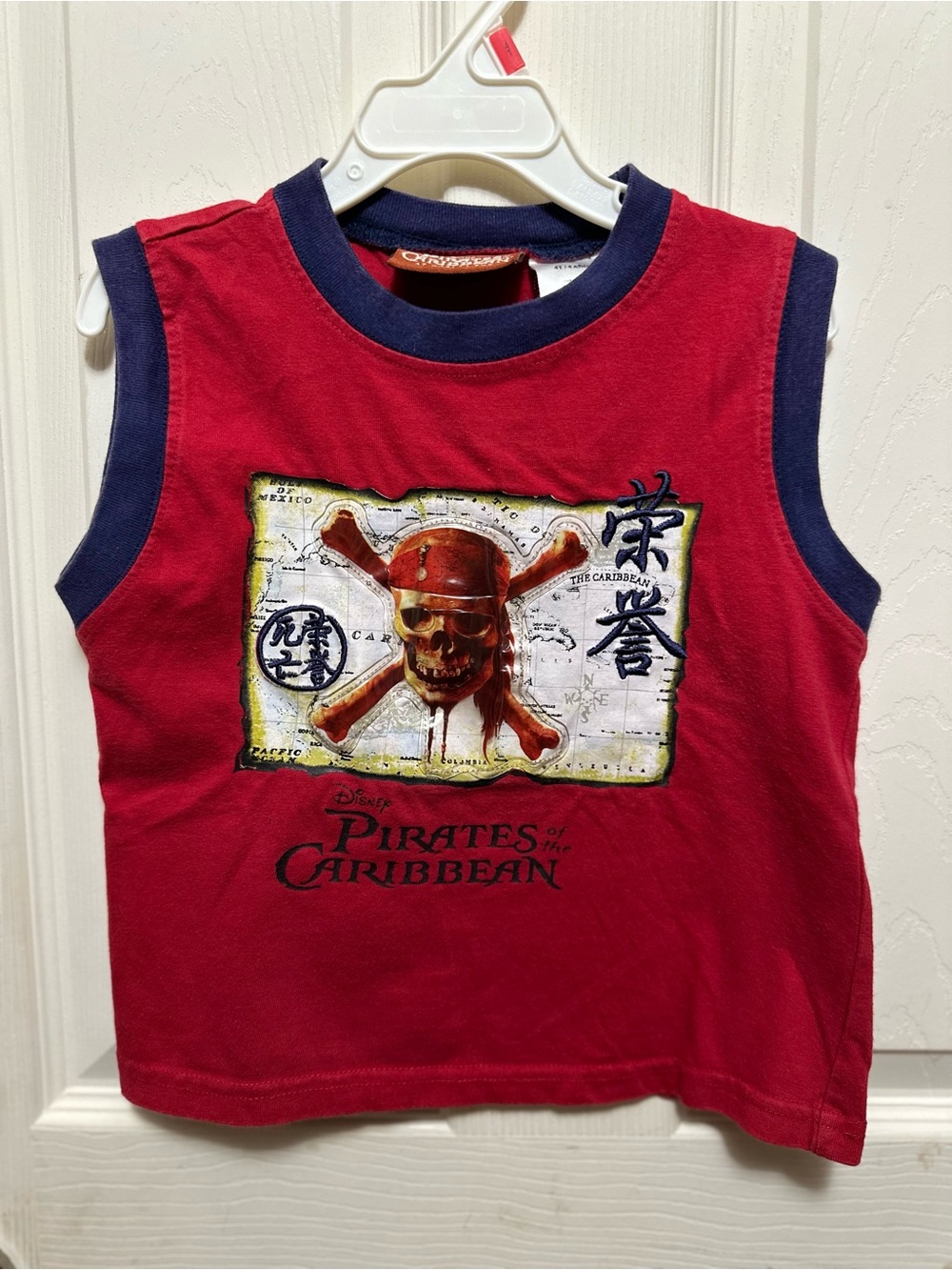 Vintage Disney Pirates of the Caribbean At World’s End Toddler Muscle Tee 4T#316